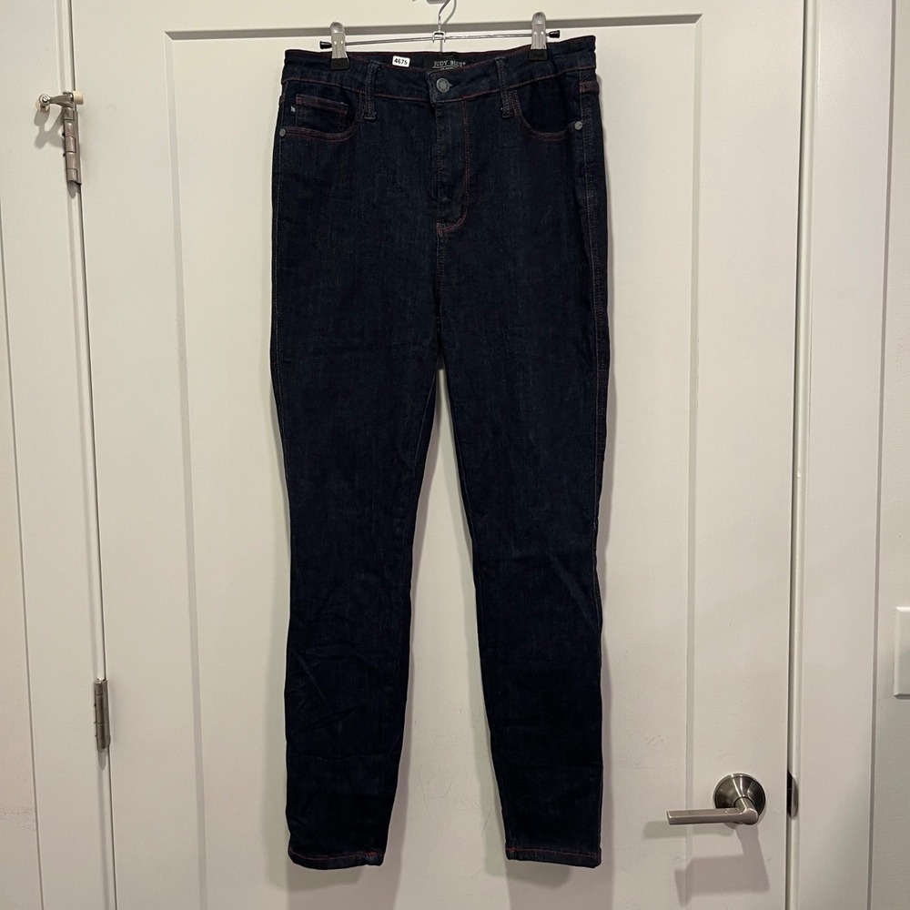 Judy Blue Skinny Fit Jeans Dark Wash Red Stitch Heart Pockets JB88916 11/30
